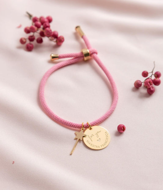 Bracciale regalo Maestra con bacchetta magica